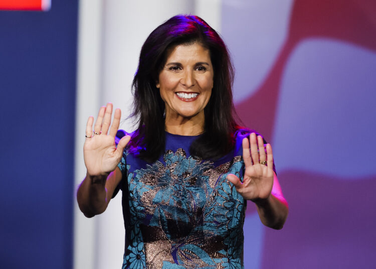 (FILES) In this file photo taken on November 19, 2022, former South Carolina Republican Governor Nikki Haley speaks at the Republican Jewish Coalition Annual Leadership Meeting in Las Vegas, Nevada. - Haley announced on February 14, 2023, she is running for president in 2024, challenging fellow Republican candidate Donald Trump by proposing a "new generation" of leadership in Washington. (Photo by Wade Vandervort / AFP)